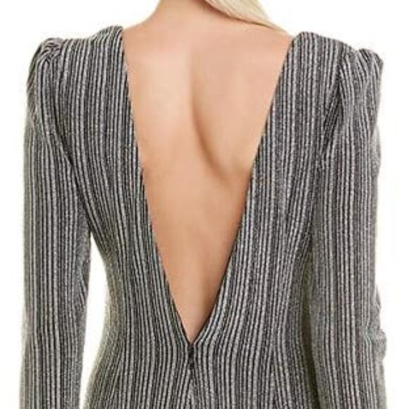 Rachel Zoe Nava Twist Front Metallic Ribbed Knit Gown - Picture 2 of 6